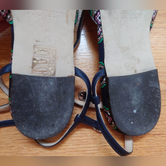 J.Crew Sz5.5-6 foulard Moroccan print flats with periwinkle beaded tassels - Picture 7 of 10